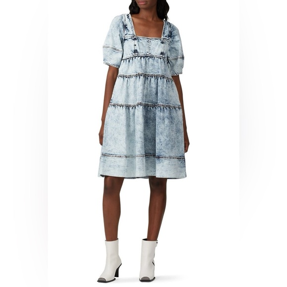 ulla johnson denim dress Ulla Johnson Tie-dye Midi Denim Dress by Ulla Johnson